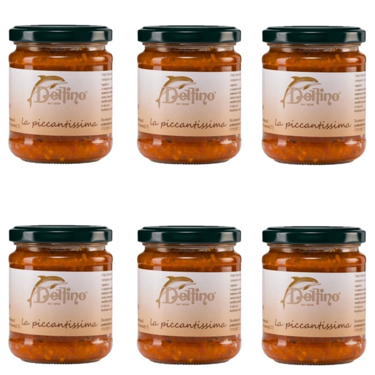 Delfino La Piccantissima a base di peperoncino 180 Gr - 6 Pezzi