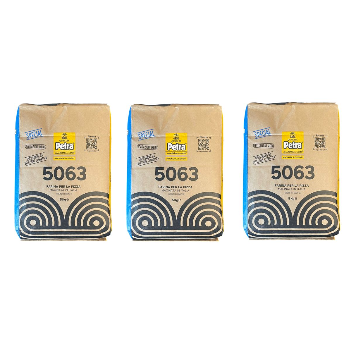 Molino Quaglia Pera 5063 Farina Per La Pizza Macinata in Italia 5 Kg - 3 pezzi