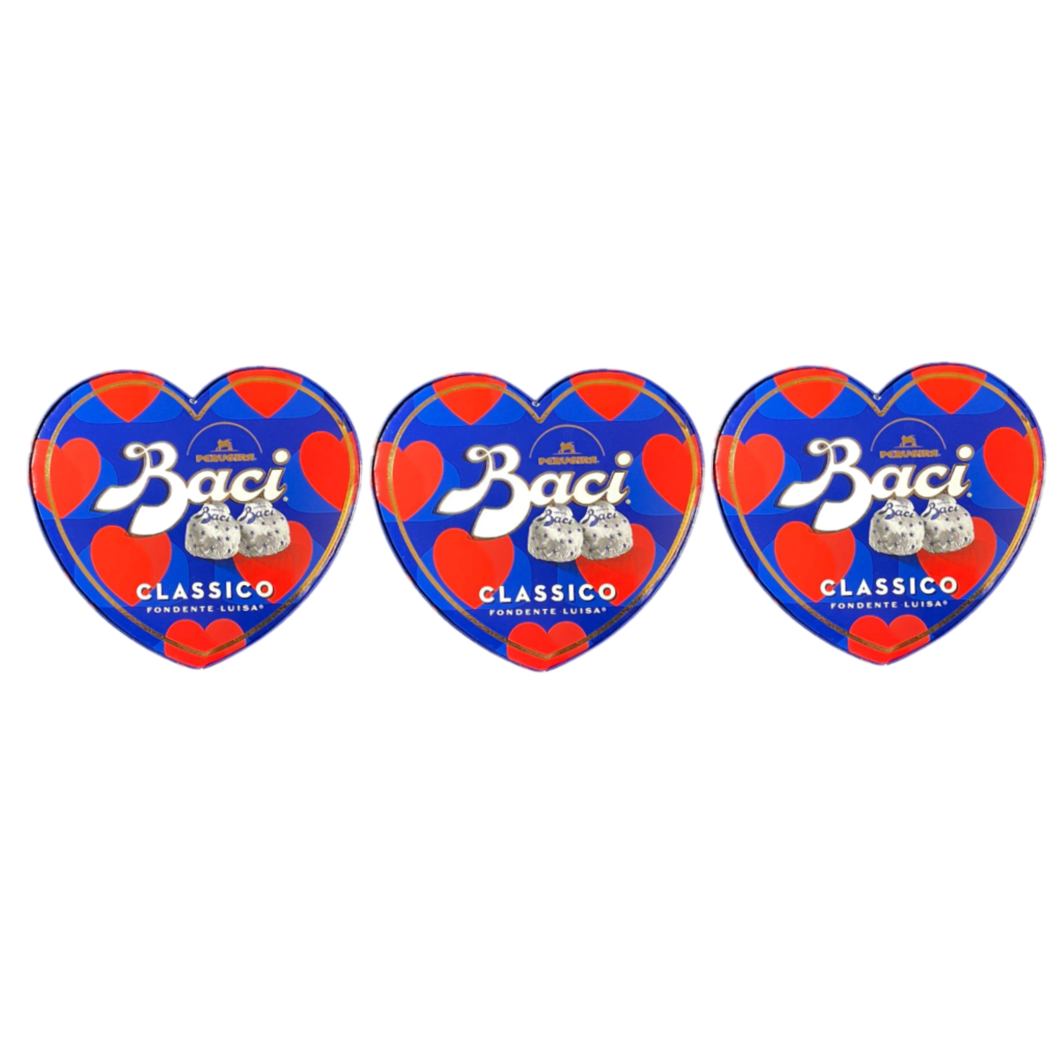Boîte de 3 cœurs en chocolat noir Baci Perugina Luisa 50 g