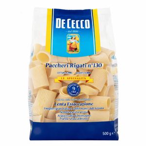 De Cecco Paccheri Rigati n° 130 500 g – Pasta di Semola di Grano Duro Trafilata al Bronzo