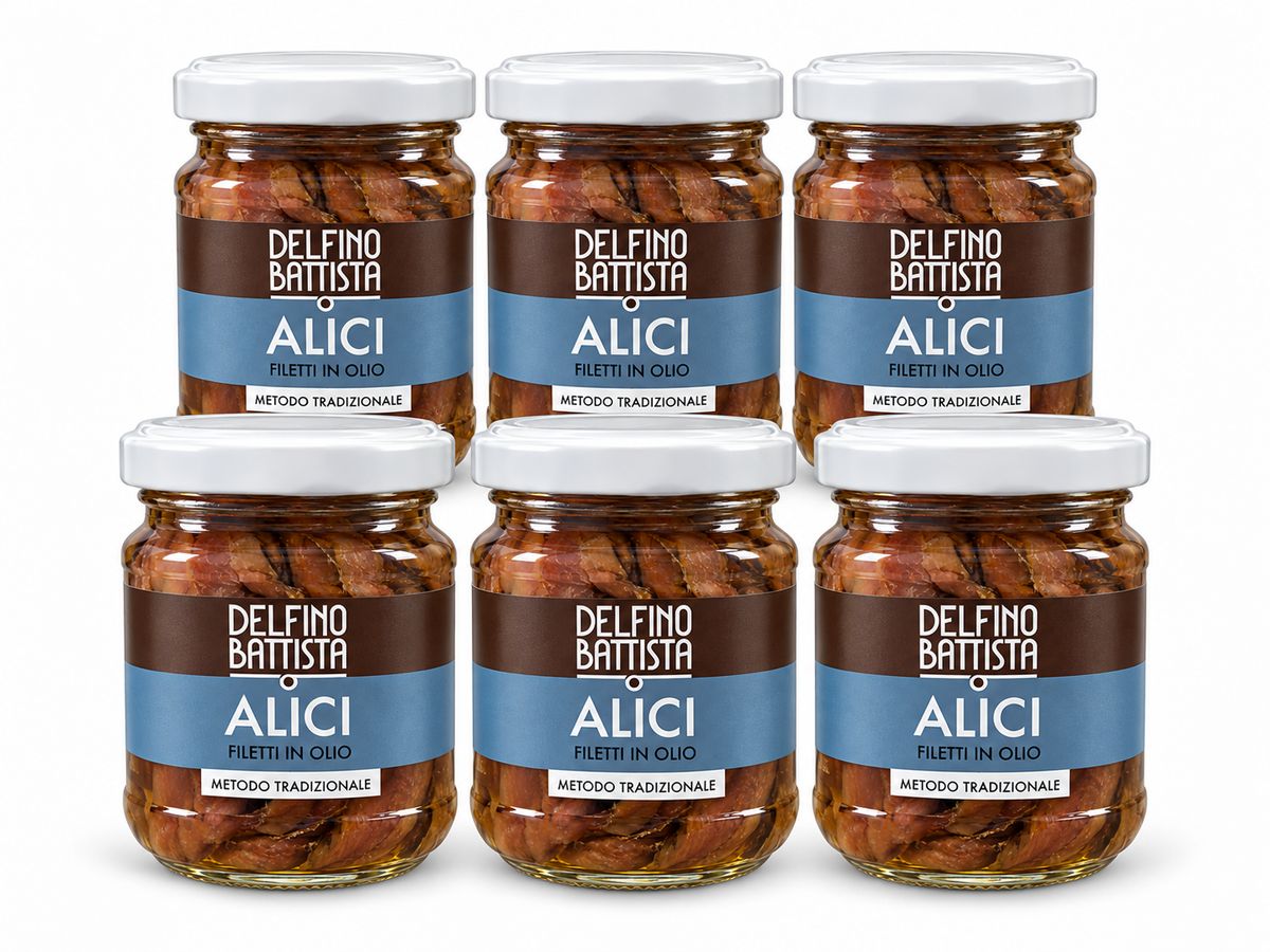 Delfino Battista Sardellenfilets in Öl 212 ml - 6 Stück