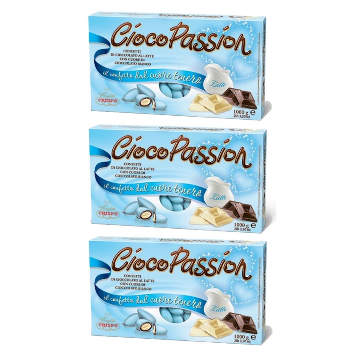 Crispo Konfetti CiocoPassion hellblau 1 kg. 3 Stück