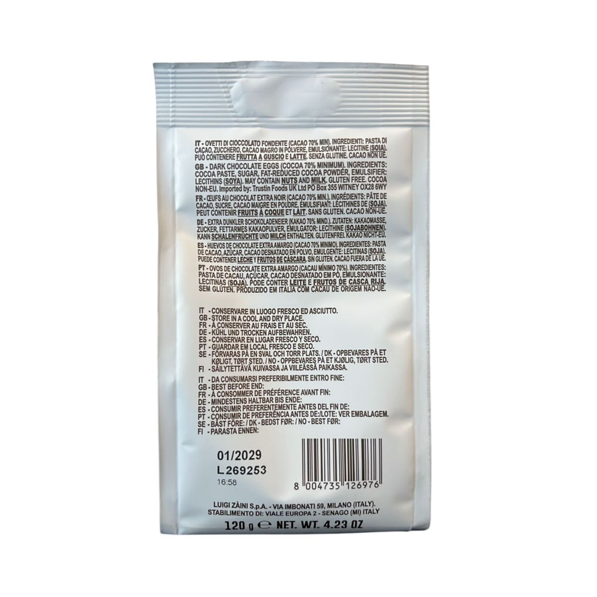 Emilia Eggs in 70% Dark Chocolate, 120g