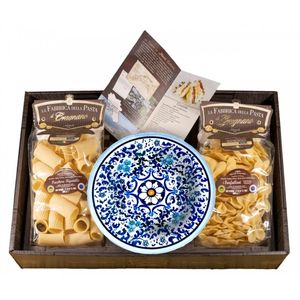 La Fabbrica della Pasta di Gragnano "800 style gift box with soup plate, pasta and sauce" Gragnano IGP pasta