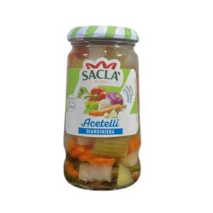 Saclà Acetelli Giardiniera 290 g – Verdure Miste Croccanti all’Aceto di Vino, Ricetta Italiana Tradizionale
