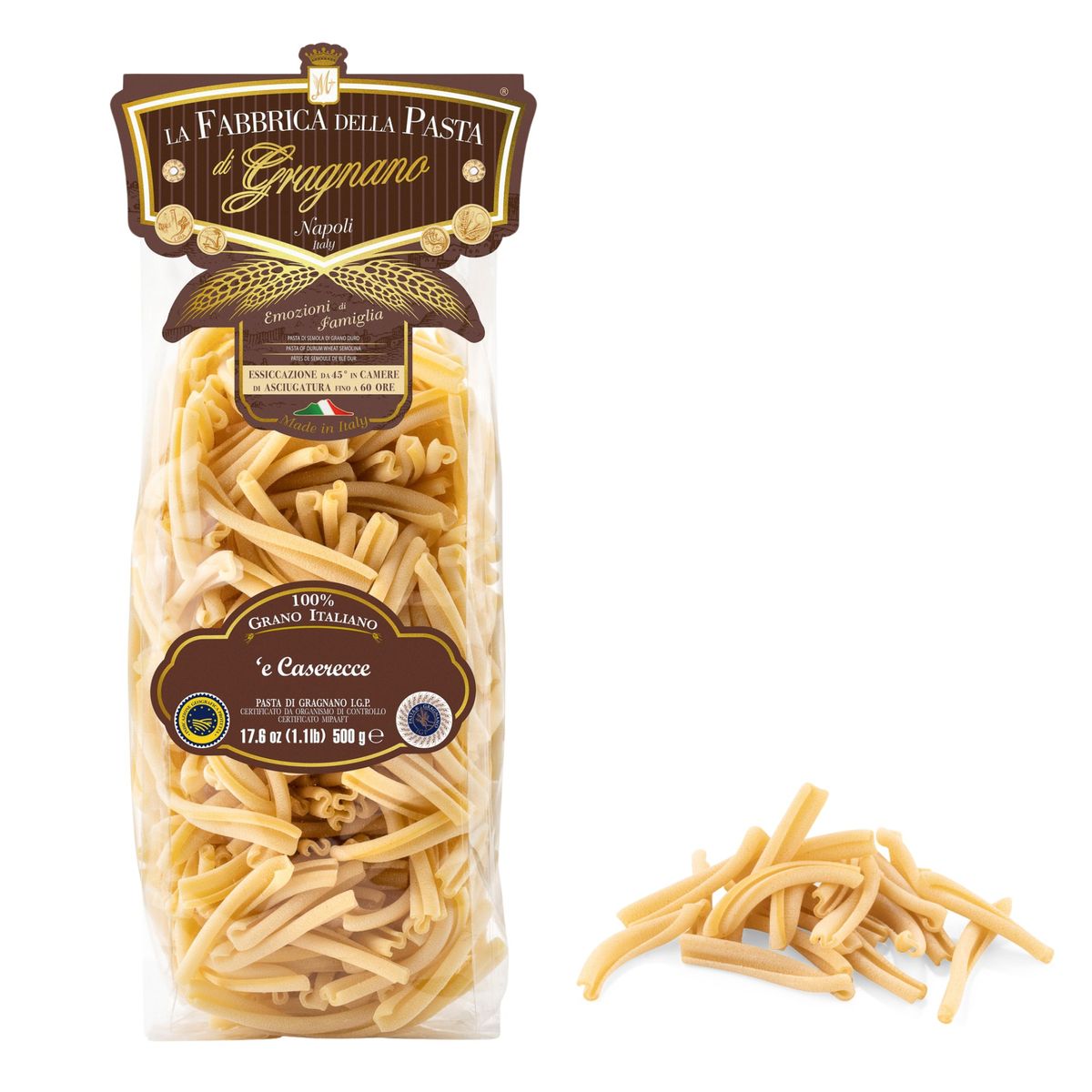 La Fabbrica della Pasta di Gragnano "e Caserecce " Pasta di Gragnano IGP 500 Gr.
