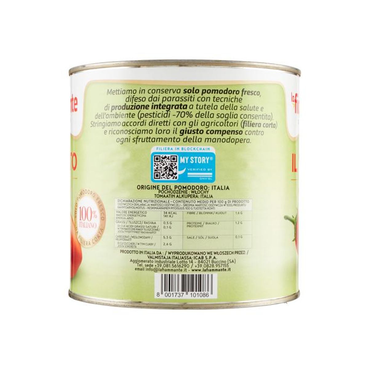 La Fiammante Pomodoro Pelato 2500 Gr