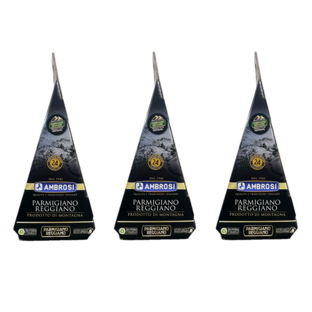 Ambrosi Parmigiano Reggiano DOP Bergkäse 24 Monate gereift - 3 Stück