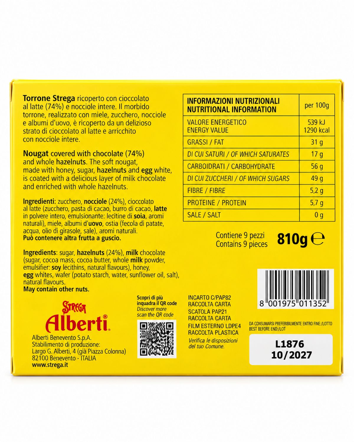 Strega Alberti Torrone 810 g