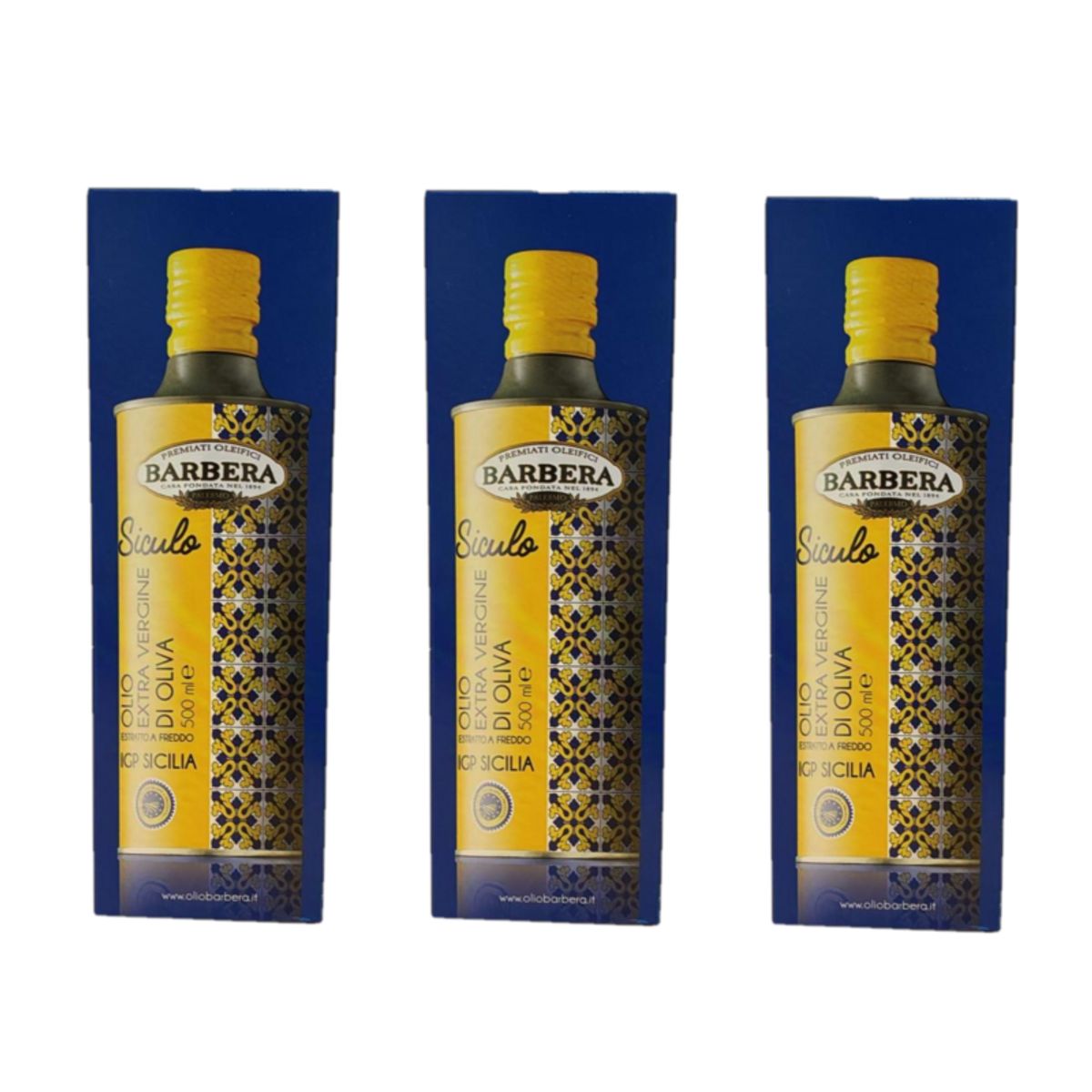 Sicilian PGI Extra Virgin Olive Oil “Siculo” Barbera 500 ml – Cold Pressed, Fruity with Almond Notes - 3 Pieces