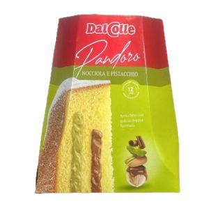Dal Colle Pandoro Nocciola e Pistacchio 750g – Pandoro Artigianale con Doppia Farcitura Cremosa alla Nocciola e al Pistacchio, Lievitazione Naturale 12 Ore