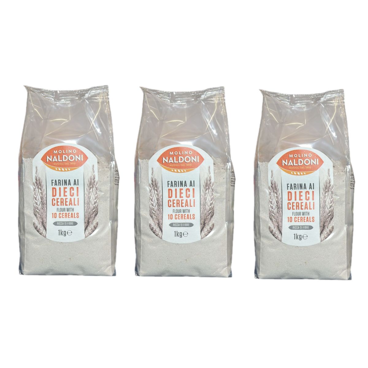 Farine Molino Naldoni Dix Céréales 1 kg - 3 pièces