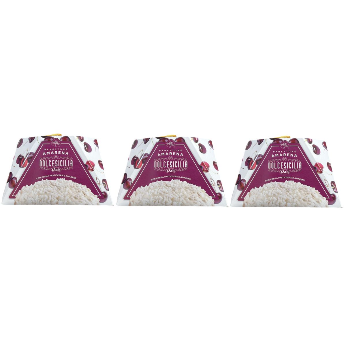 Dais Panettone with Custard and Black Cherries 800g - 3 Pieces