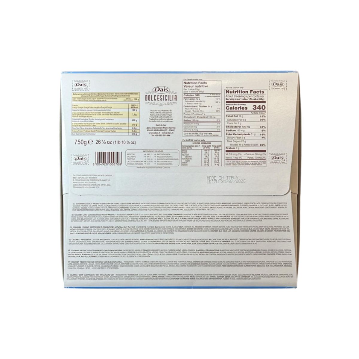 Dais Classic Colomba 750 Gr