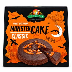 Gecchele Happy Halloween Monster Cake Classic 350 g – Gâteau au Cacao Décoré d'une Citrouille d'Halloween