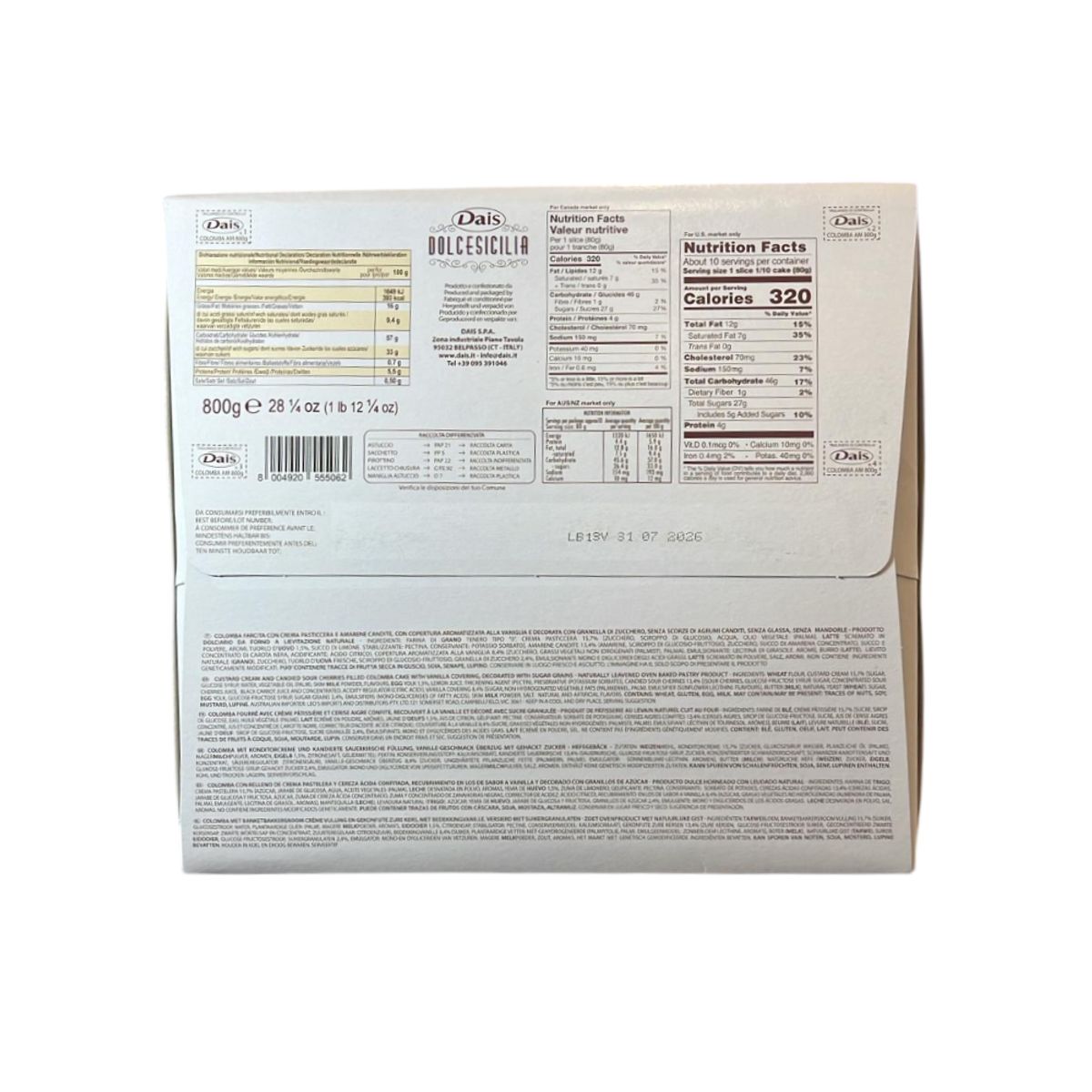 Dais Colomba Amarena 800 Gr