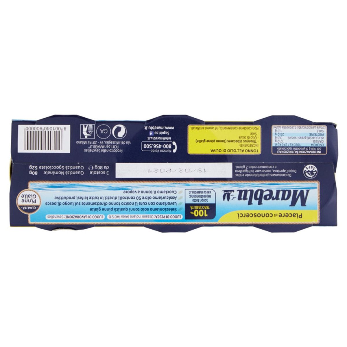 Mareblu Tuna in Olive Oil 3x80g