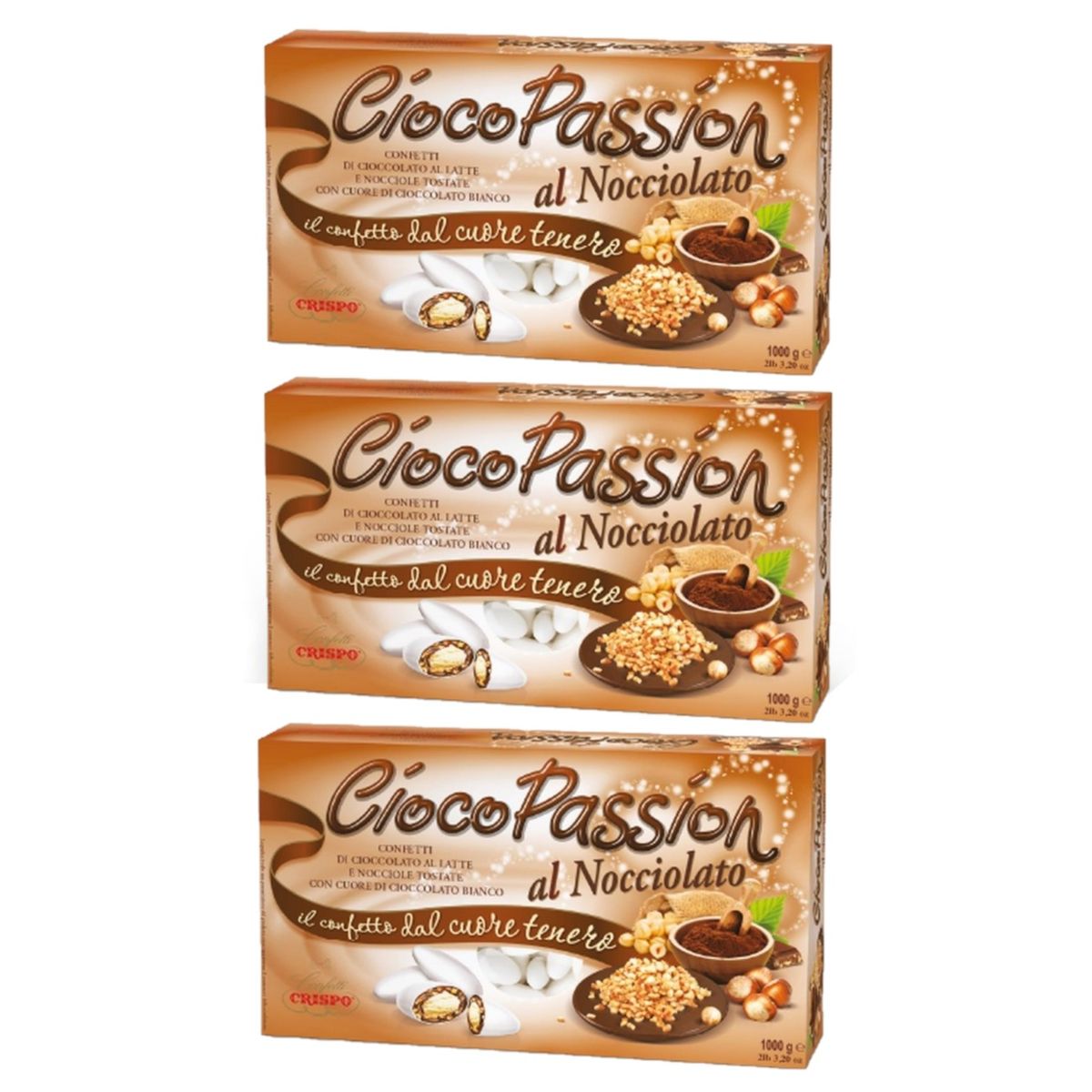 KONFETTI CRISPO CIOCOPASSION WEISSE HASELNUSS 1 KG. 3 Stück