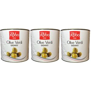 Robo Giant Green Olives in Tin 2650 g – Selected Olives for Foodservice and Professional Use_0