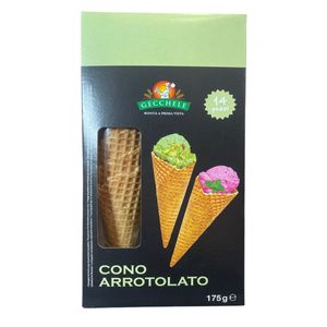 Gecchele Cono Arrotolato 175 g – Cialde Croccanti di Pasta Arrotolata Dolci
