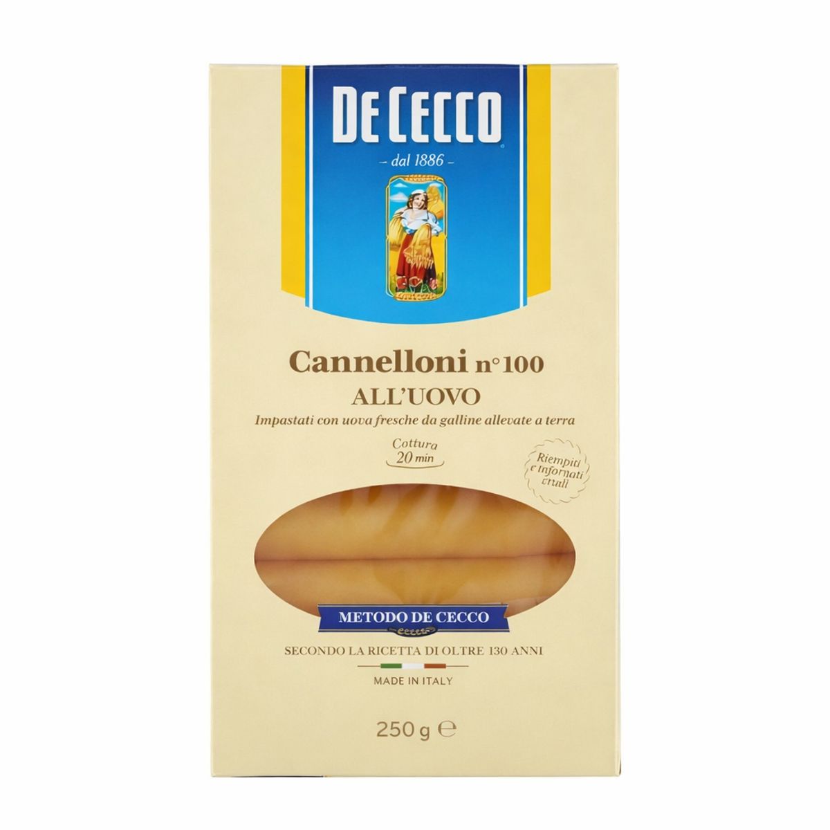 De Cecco Cannelloni all'uovo n°100 250 Gr.