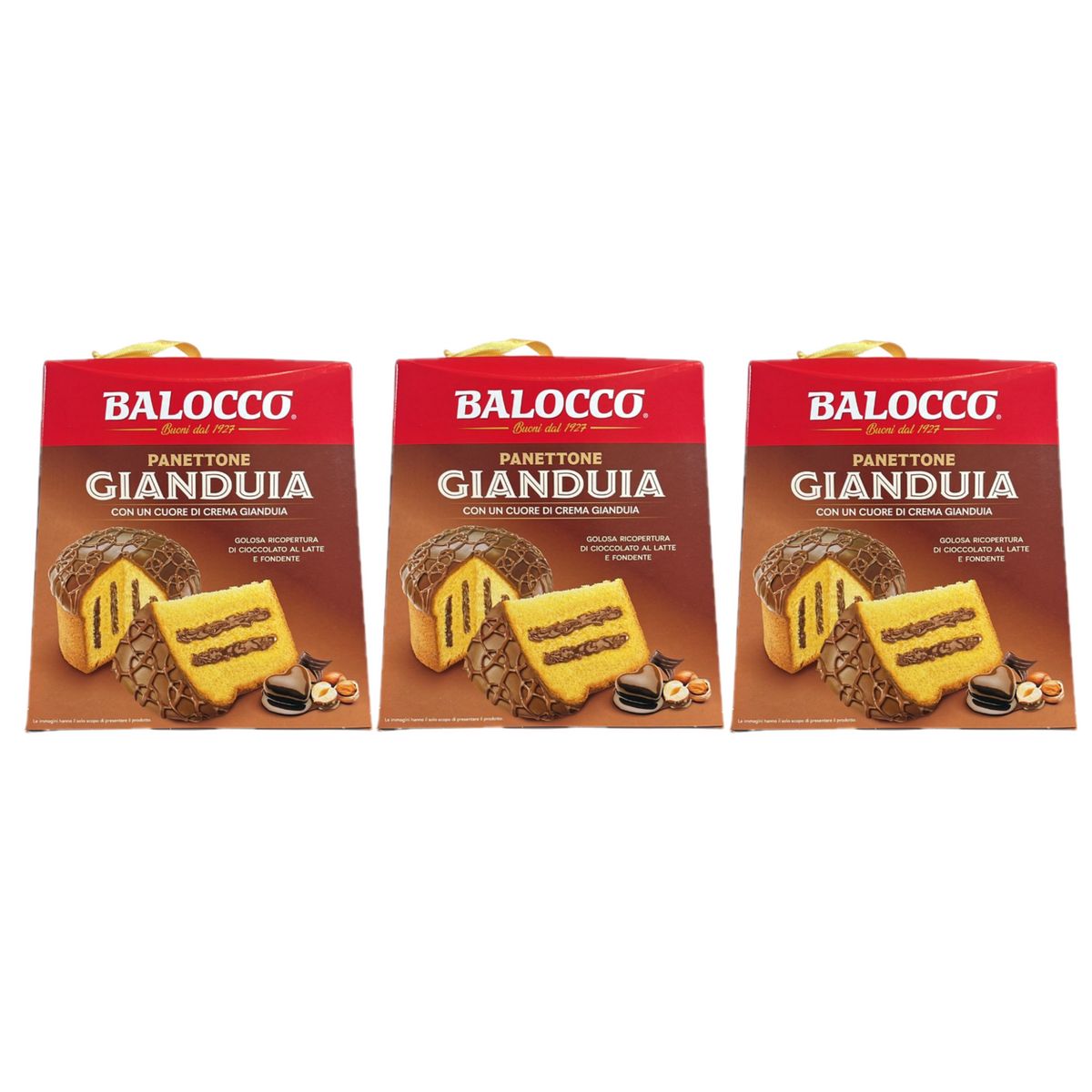 Balocco Panettone Gianduia 800 Gr - 3 Pieces