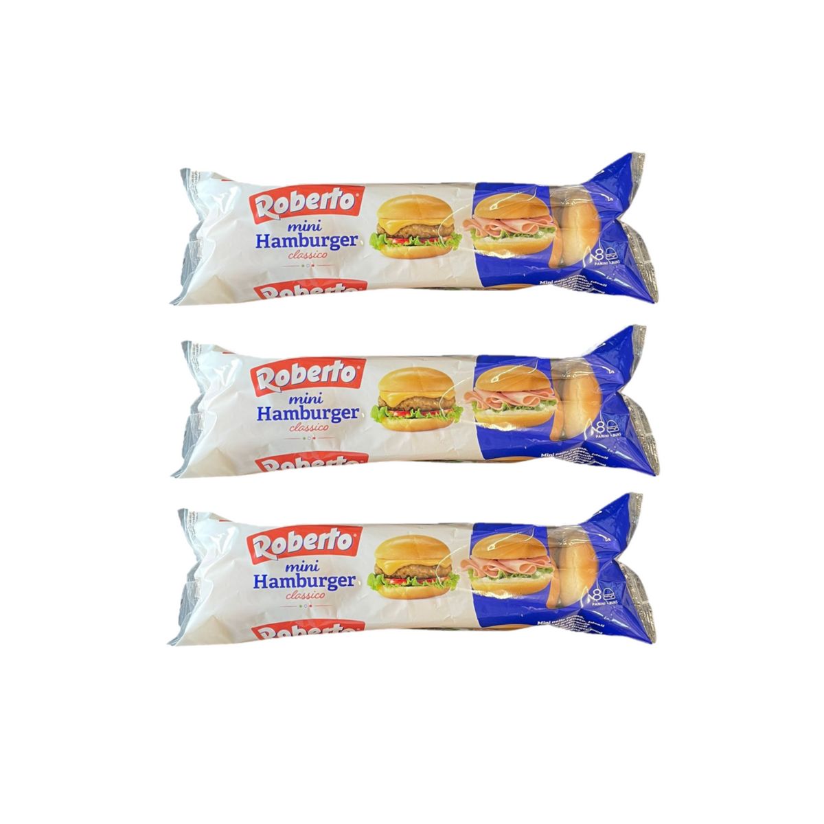 Roberto Mini Hamburger Classico 8 Panini 200 Gr - 3 Pezzi