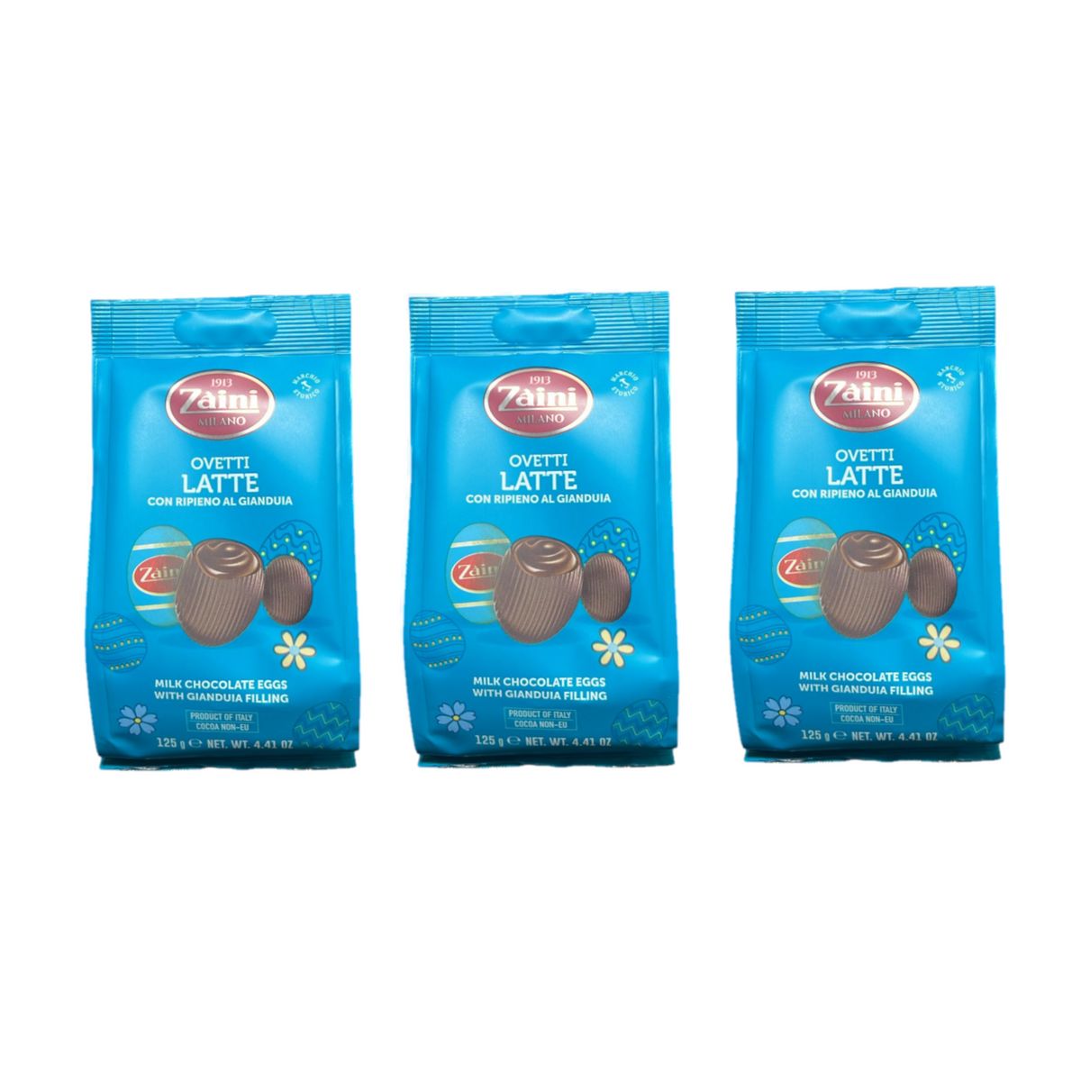 Zaini Milk Eggs with Gianduia Filling 125 Gr - 3 Pieces