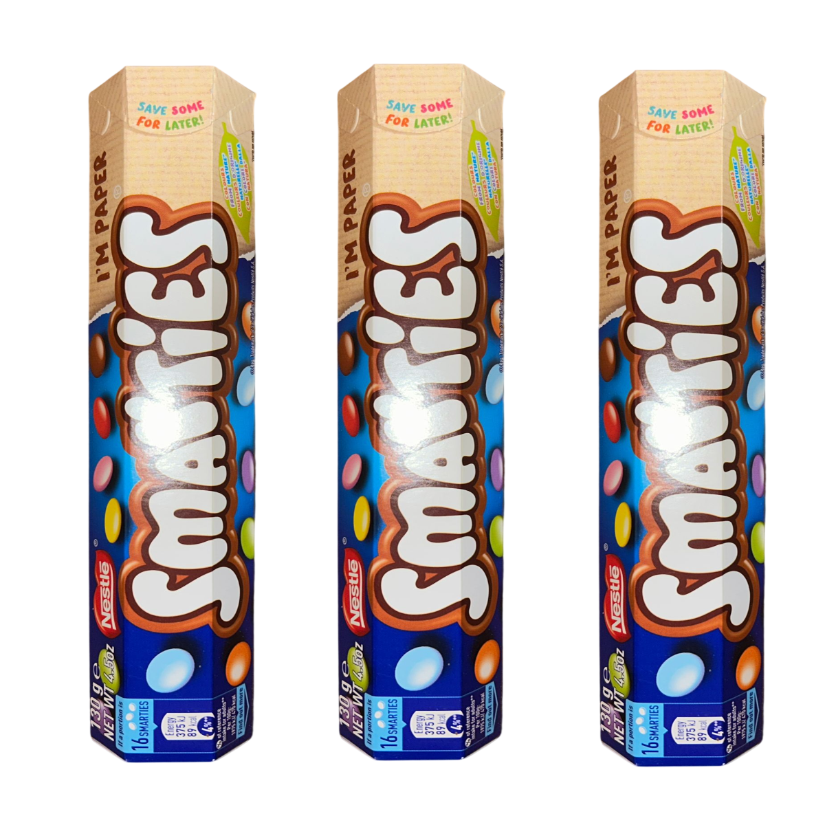 Nestlé Smarties Confetti di Cioccolato al Latte 130 g - 3 pezzi