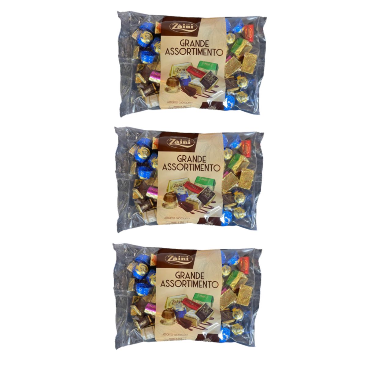 Zaini Large Assortment of Chocolates 700g – Premium Mix of Italian Pralines and Chocolates – 3 Pieces