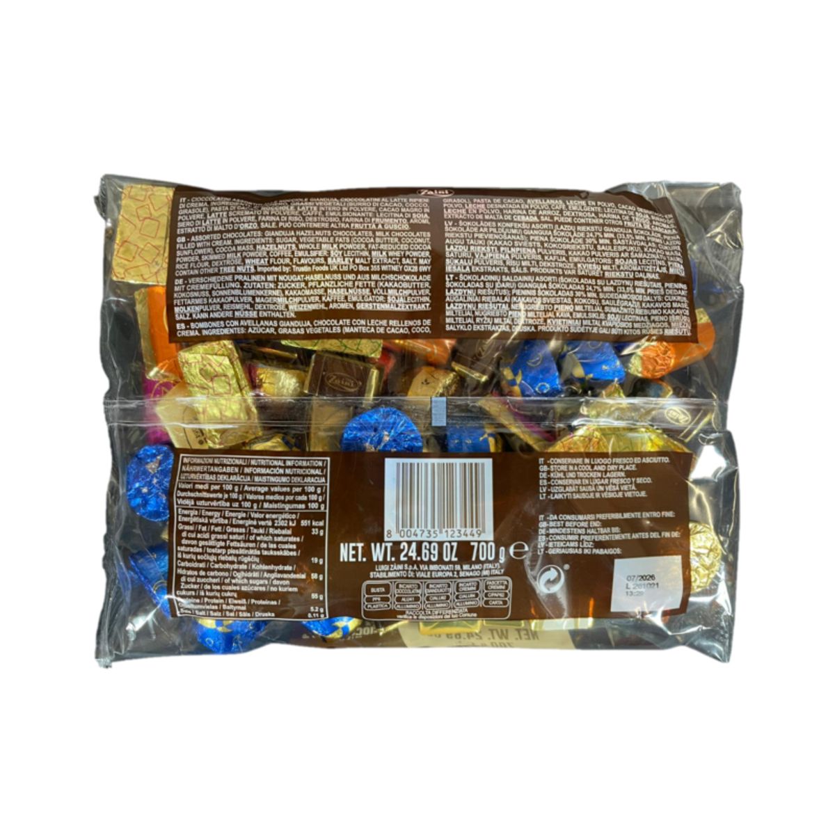 Zaini Large Assortment of Chocolates 700g – Premium Mix of Italian Pralines and Chocolates