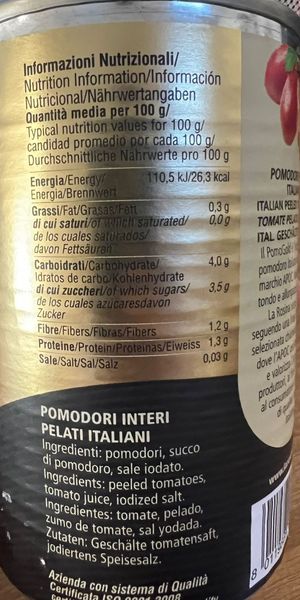 La Rosina Peeled tomatoes pomogold 400 Gr. _1