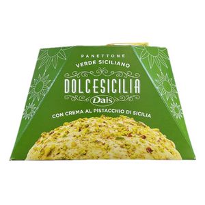 Dais Panettone Verde Siciliano Dolcesicilia Dais 800g – Con Crema de Pistacho de Sicilia y Trozos Crujientes de Pistacho – Delicia Artesanal Italiana