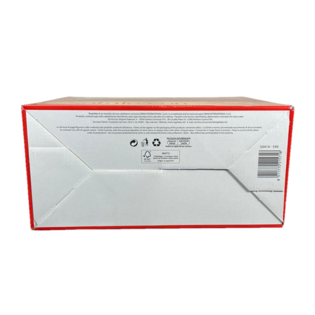 Cesta de regalo navideña Lindt & Balocco con panettone, bombones y vino espumoso: elegancia suiza y dulce tradición italiana (5 piezas)