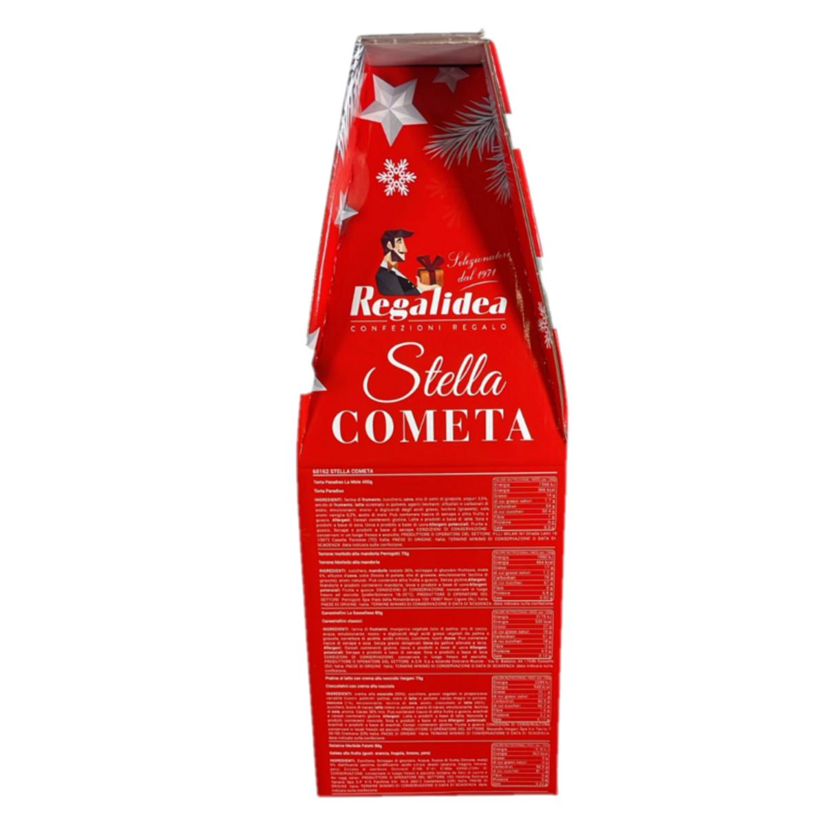 Cesta Regalo Dolce “Stella Cometa” – 5 Specialità Italiane: Torta Paradiso, Torrone Pernigotti, Praline Vergani e Dolci Feletti