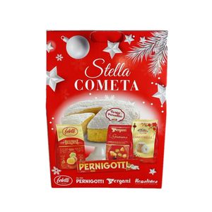Regalidea Cesta Regalo Dolce “Stella Cometa” – 5 Specialità Italiane: Torta Paradiso, Torrone Pernigotti, Praline Vergani e Dolci Feletti