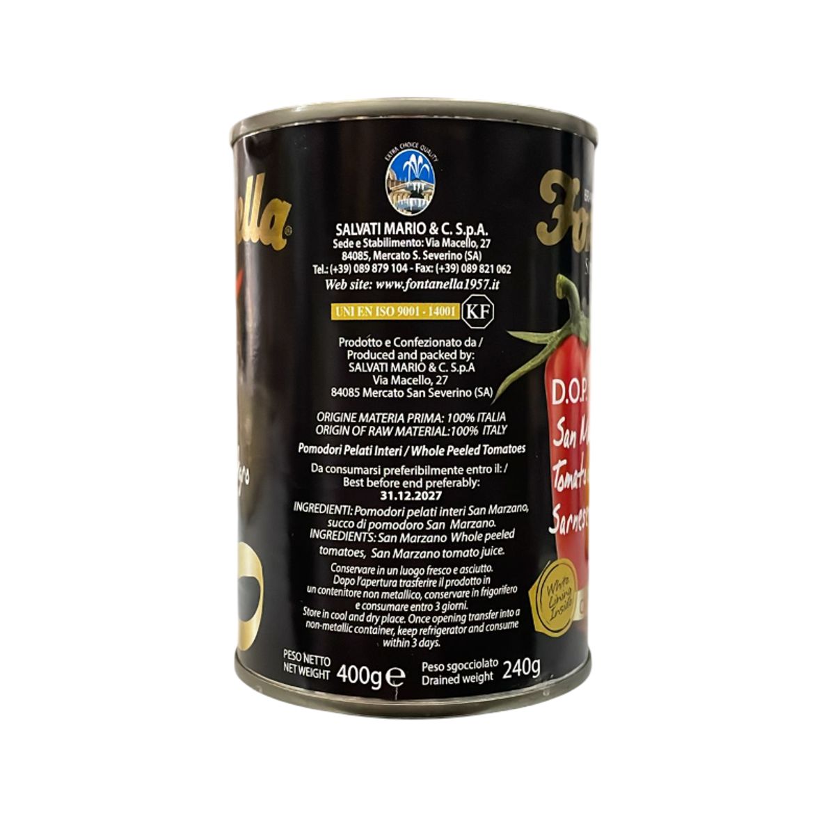 Tomates pelées Fontanella « SAN MARZANO AOP » 400 g