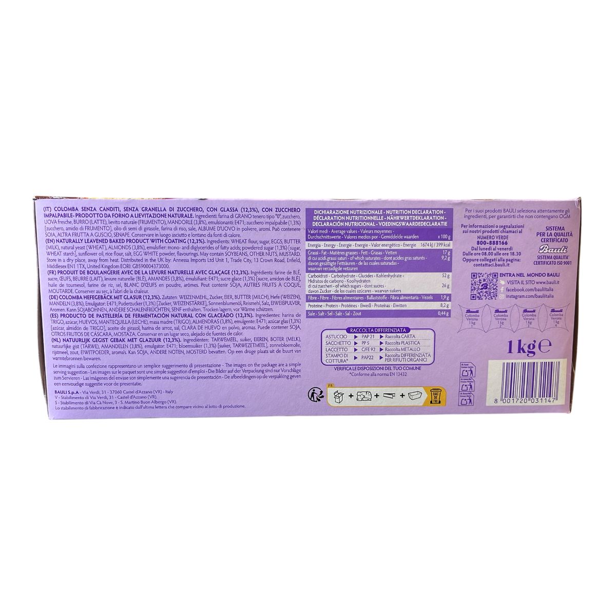 Bauli La Colomba Di Verona Con Glassa E Mandorle 1 Kg