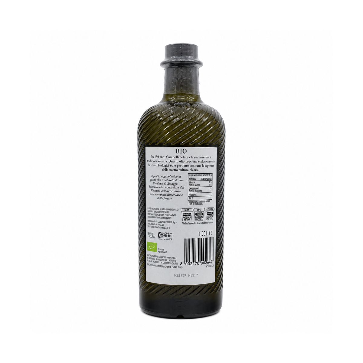 Carapelli Bio Organic Extra Virgin Olive Oil 1 Liter