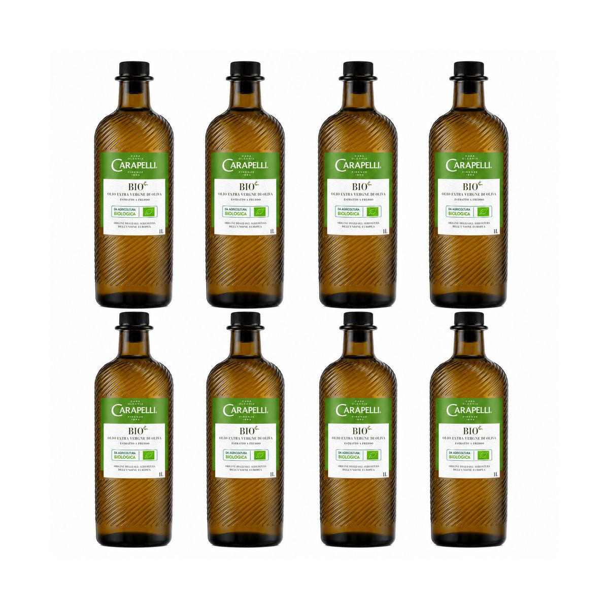 Carapelli Bio Organic Extra Virgin Olive Oil 1 Liter - 8 pieces