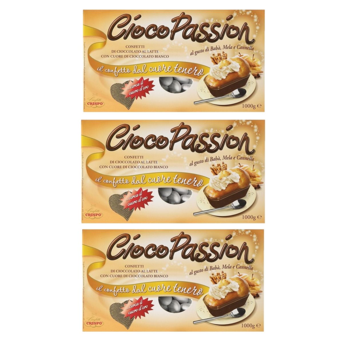 Crispo Confetti CiocoPassion Babà, Apple and Cinnamon 1 kg. 3 pieces