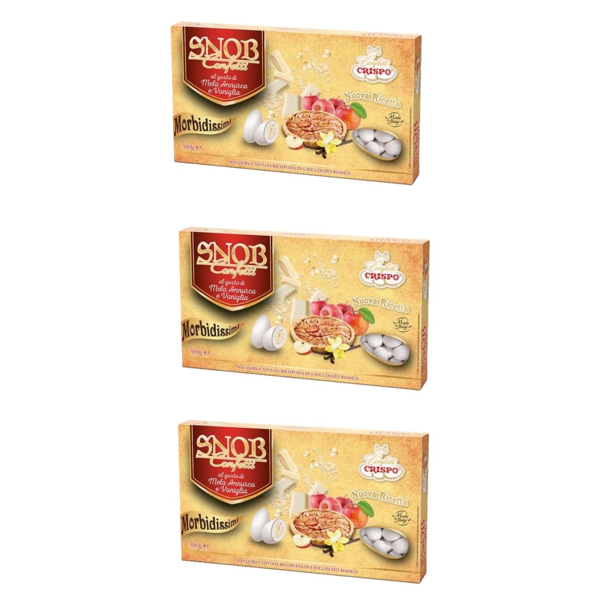 Crispo Confetti Snob Apple Annurca and Vanilla 500 Gr. - 3 Pieces