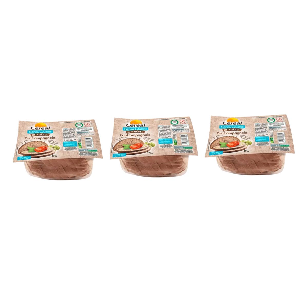 Céréal Pane a fette Pan Campagnolo Integrale Senza Glutine e Lattosio 175 Gr.