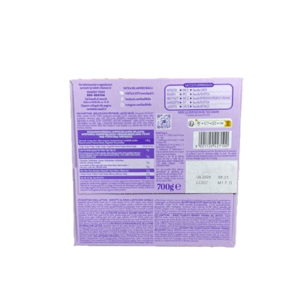Bauli Panettone Free Senza Lattosio 700g – Gusto autentico italiano per chi ama la leggerezza