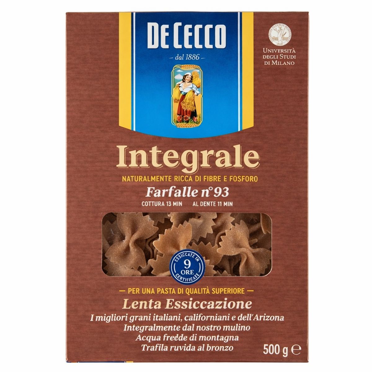 De Cecco Farfalle Integrali n° 93 500 Gr.