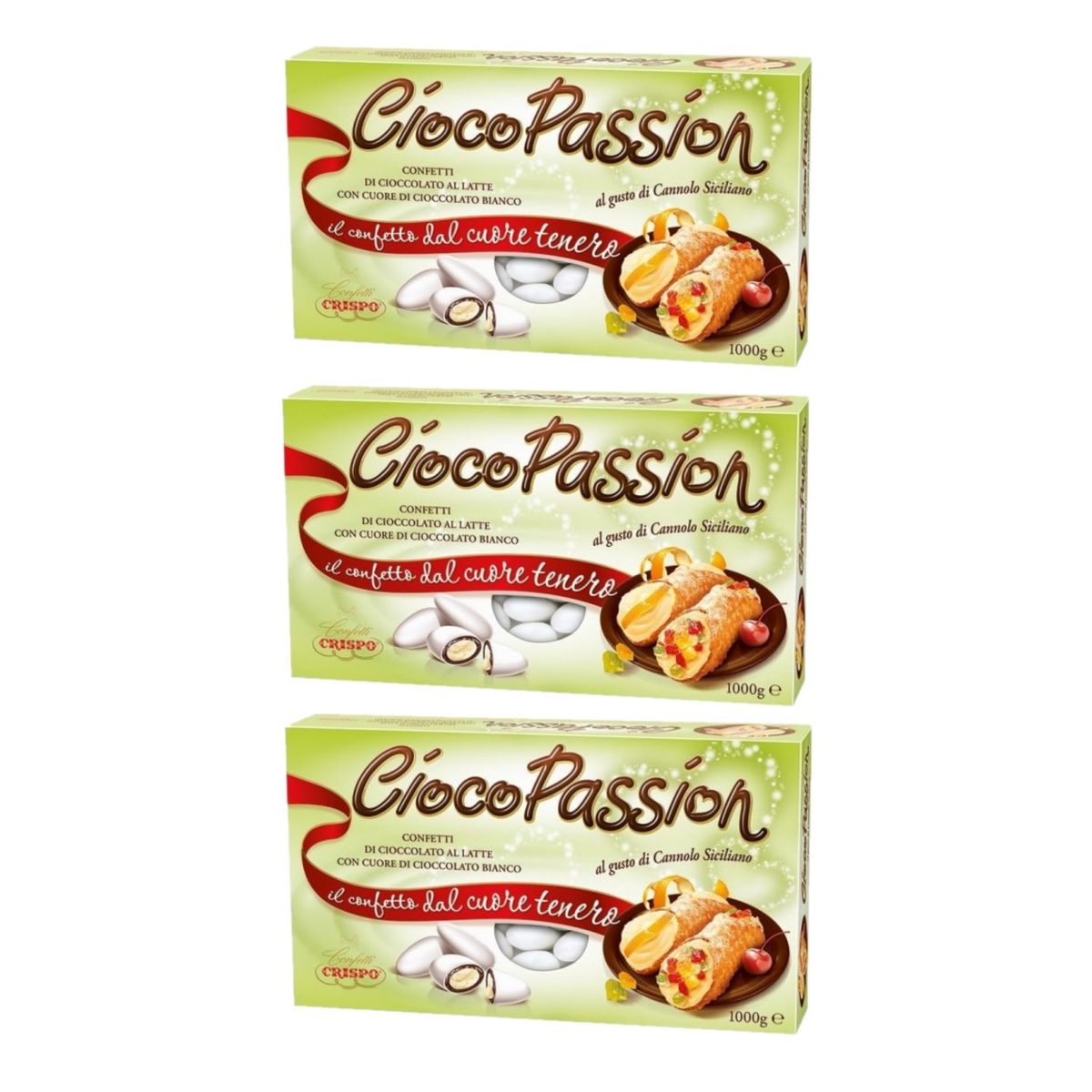 Crispo Confetti CiocoPassion Cannolo sicilien 1 kg. 3 pièces