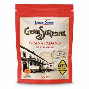 Latteria Soresina Grana Padano AOP Râpé 100 g – Fromage Italien Prêt à l’Emploi