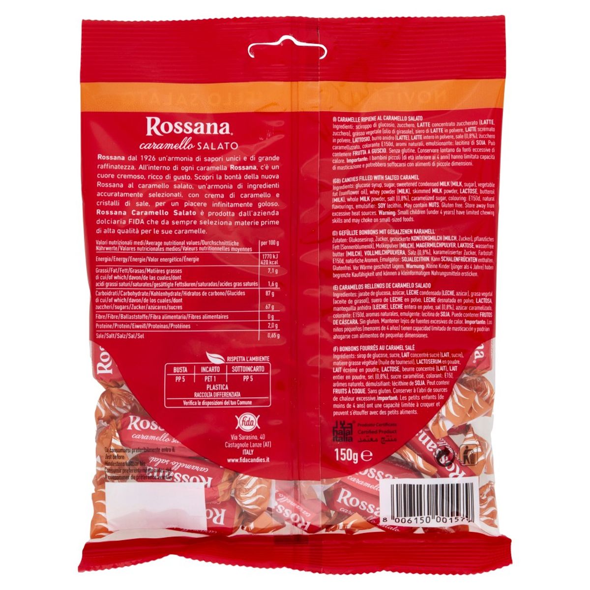 Rossana Salted Caramel Candies 150 Gr.