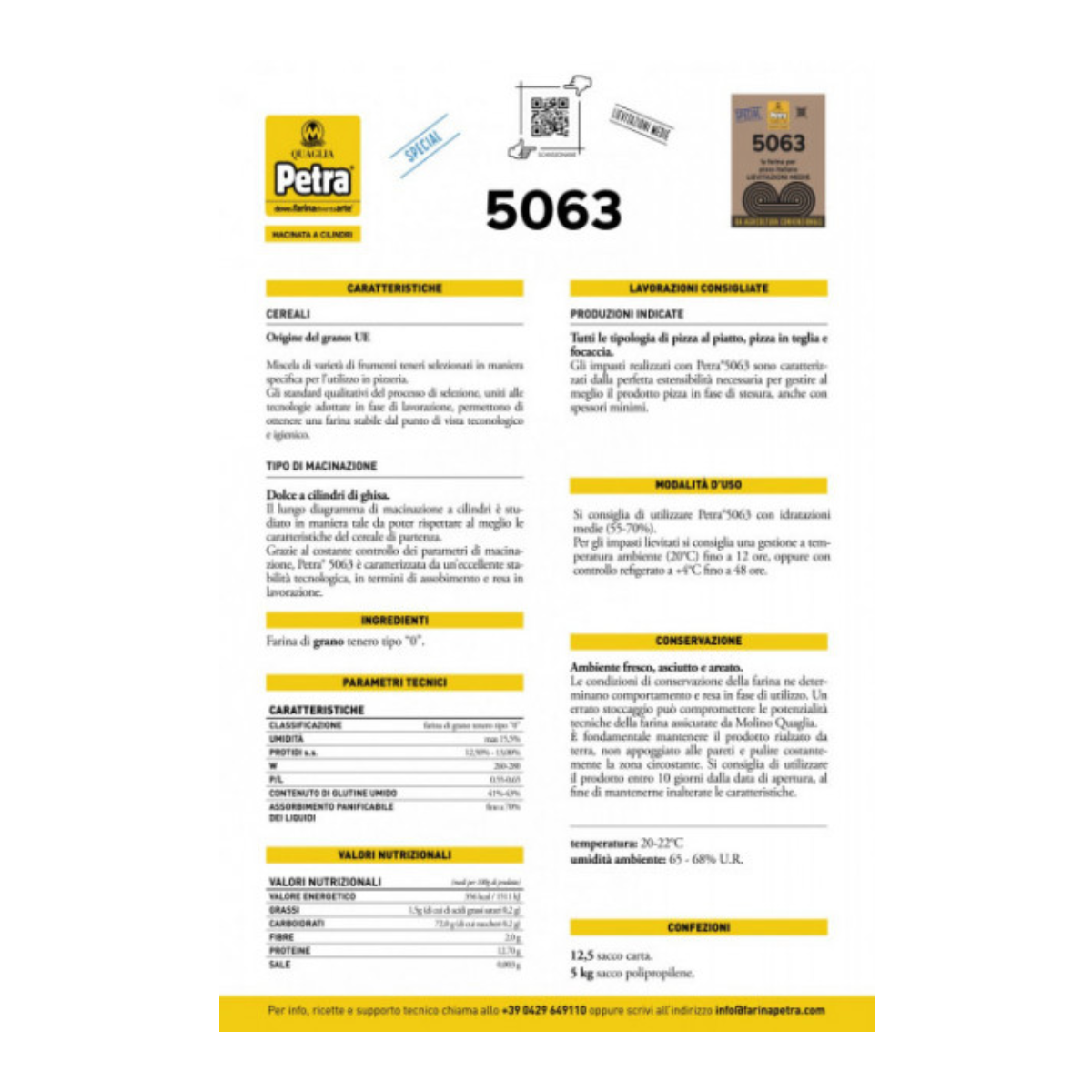 Molino Quaglia PETRA 5063 harina para pizza 12,5 kg