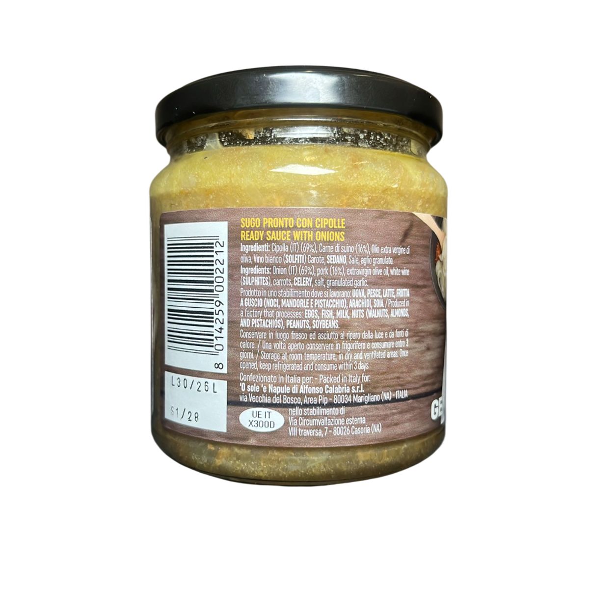 O Sole e Napule Sugo Pronto Genovese Napoletana 290 g 